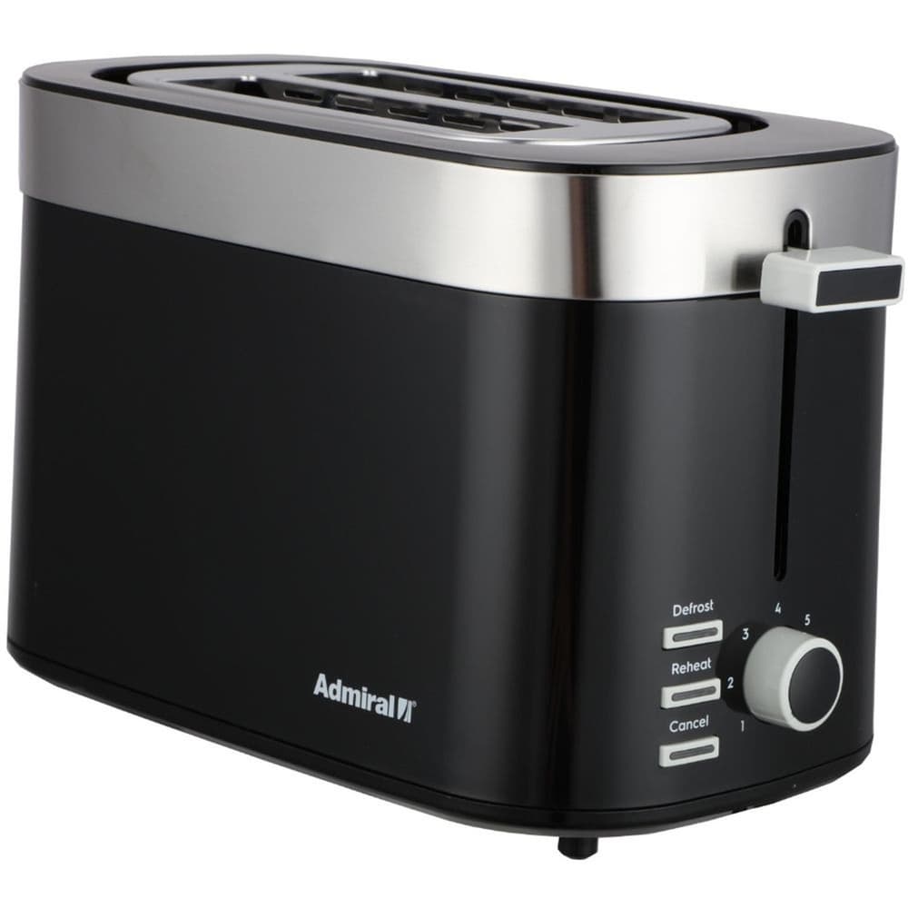 Admiral Toaster 2 Slice Browning Knob| 850 W |Black - Modern Electronics