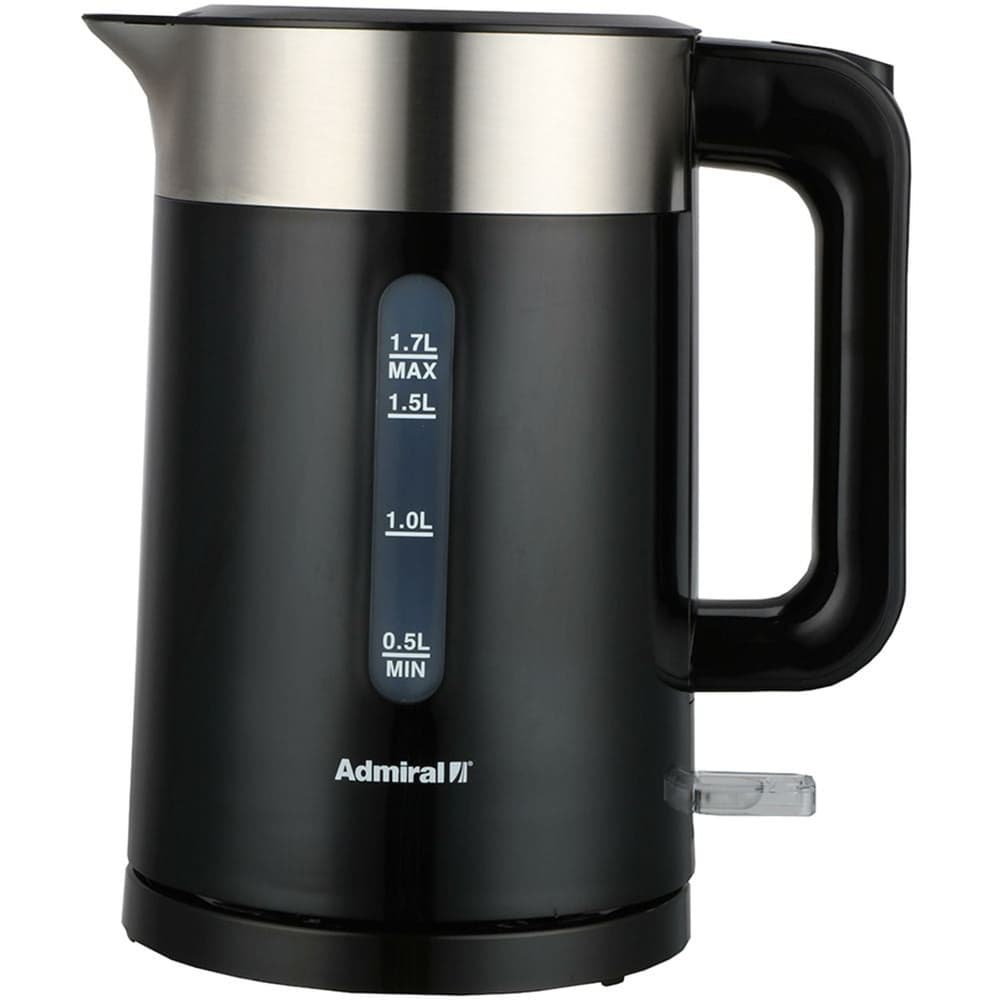 Admiral Black Plastic Kettle 1.7L Capacity 2200W Power - Modern Electronics