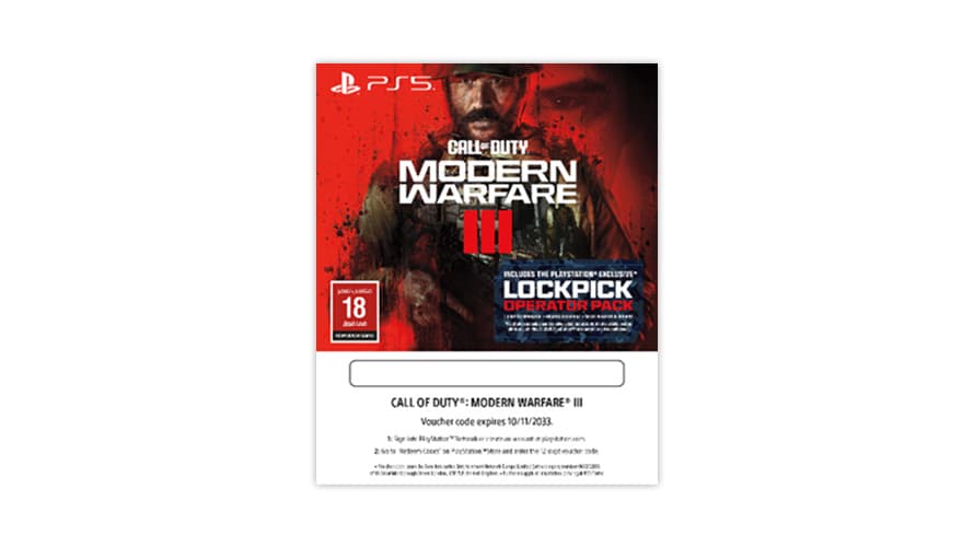 PlayStation 5 Blu-ray Console with Call of Duty Modern Warfare III Game Voucher - PS5 - Modern Electronics