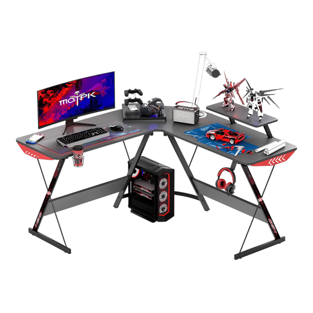 مكتب للقيمنق على شكل L قيم اون سلاير - سلسلة طاولات القيمنق - Modern Electronics