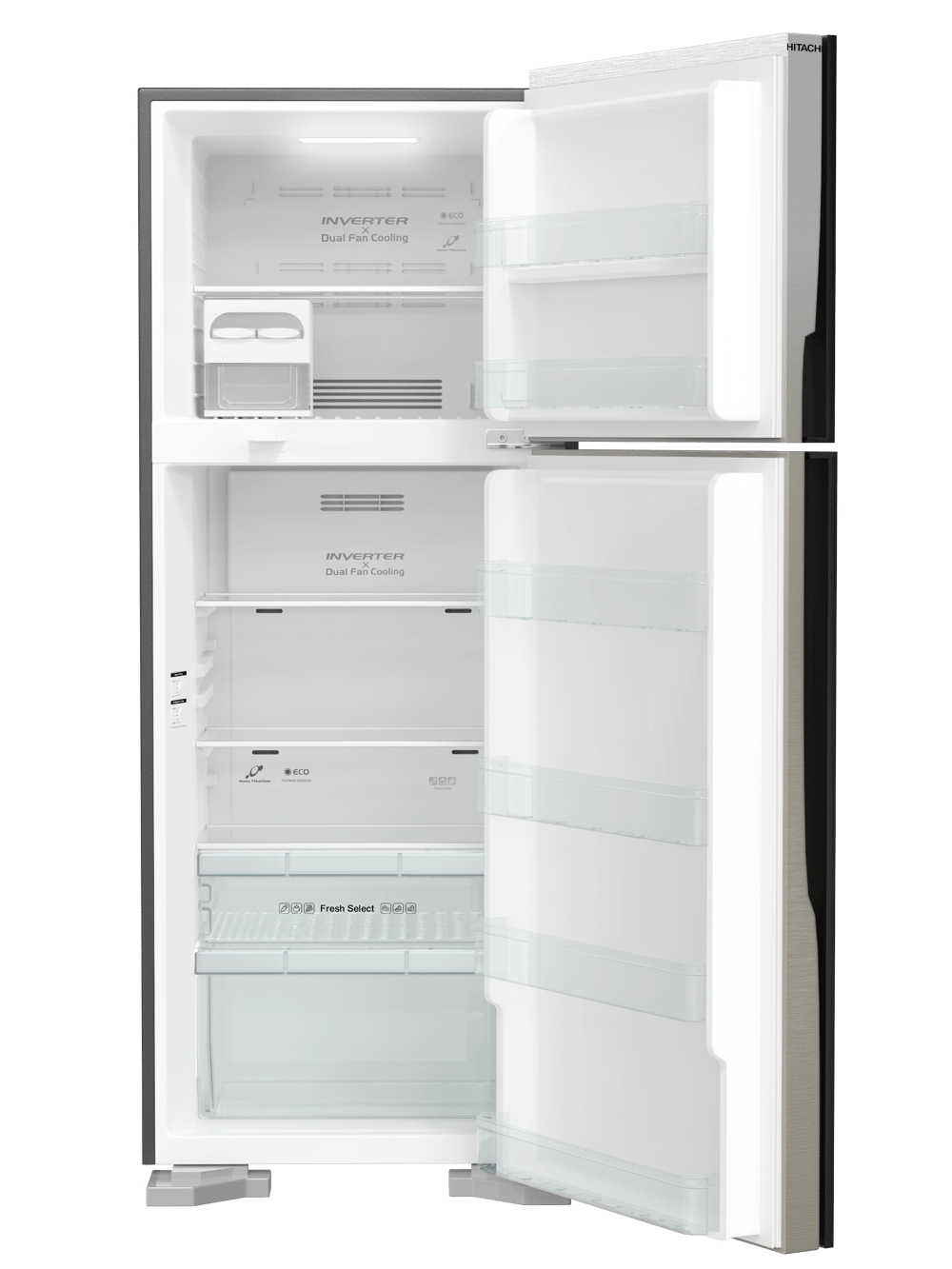Hitachi HRTN7489DFPSVSA double door refrigerator 15.9 Cu |Silver - Modern Electronics