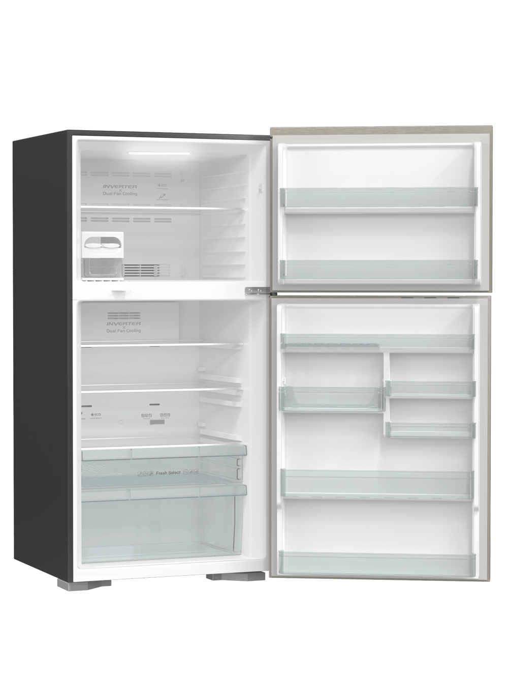Hitachi Refrigerator HRTN8565DFPSVSA double door 18 Cu| Silver  - Modern Electronics