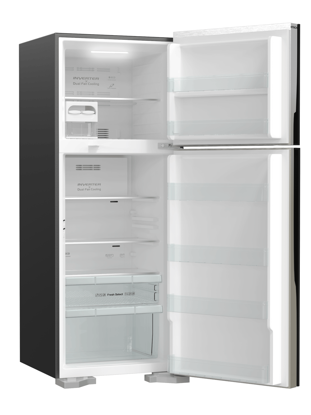 Hitachi HRTN7489DFPSVSA double door refrigerator 15.9 Cu |Silver - Modern Electronics