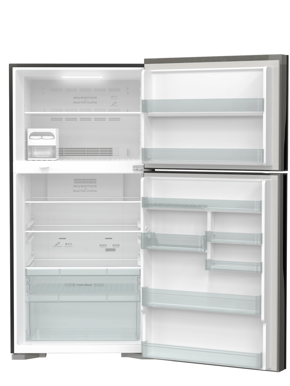 Hitachi Refrigerator HRTN8565DFPSVSA double door 18 Cu| Silver  - Modern Electronics