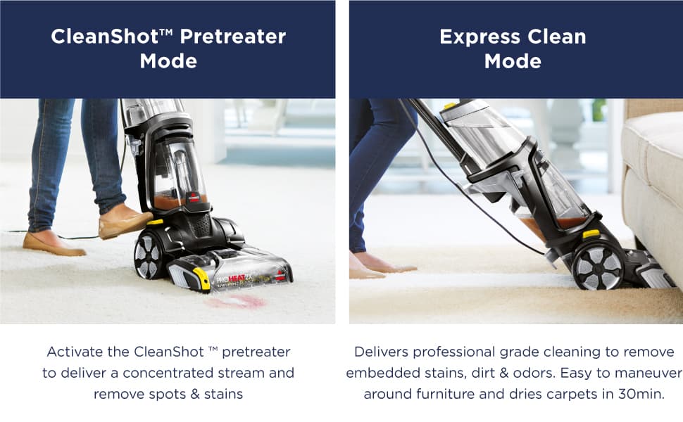 BISSELL Proheat 2X Revolution Cleanshot Upright Deep Vacuum Cleaner | 2066E | Removes tough stains with the power of Heatwave Technology - Modern Electronics
