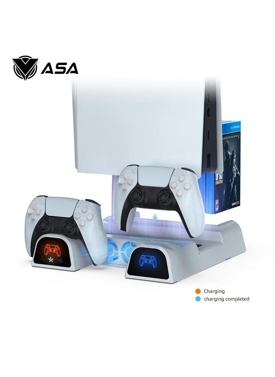 ASA PS5 Stand with 2 Cooling Fans | Dual Fast Charging Station for PS5 Console with Game Storage PS5 Accessories Vertical Stand - Modern Electronics