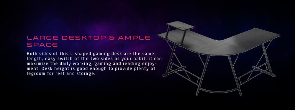 GAMEON L Shaped SLAYER I Series Gaming Desk - Modern Electronics