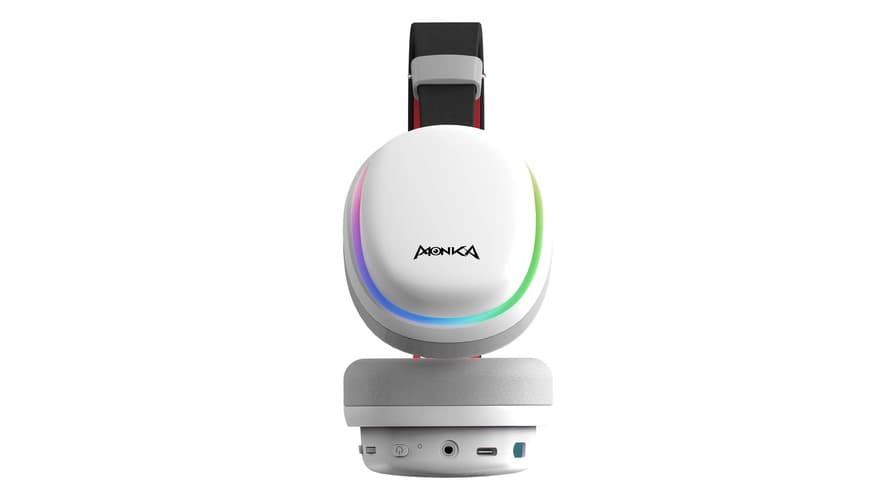 سماعة الألعاب اللاسلكية الاستريو مارفو Monka Echo HG9069W | إضاءة RGB | صوت واضح للغاية - أبيض - Modern Electronics