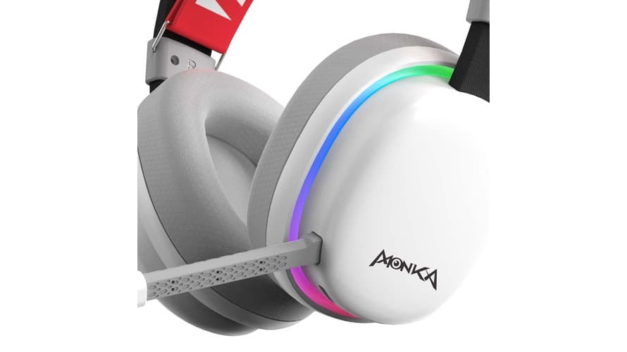 سماعة الألعاب اللاسلكية الاستريو مارفو Monka Echo HG9069W | إضاءة RGB | صوت واضح للغاية - أبيض - Modern Electronics