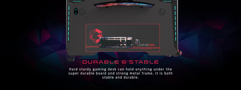 GAMEON Hawksbill Series RGB Flowing Light Gaming Desk - Modern Electronics