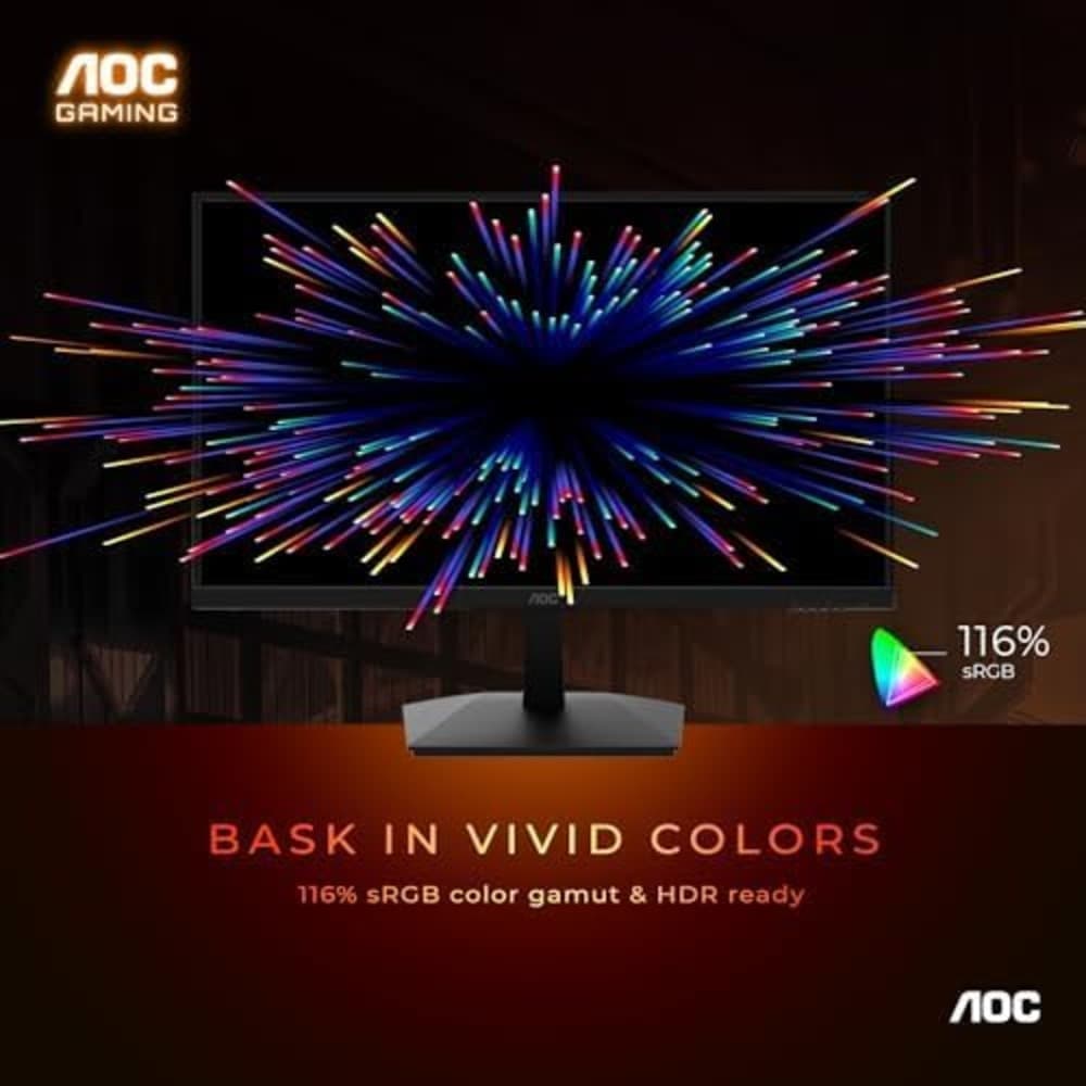 AOC 24G15N 24 inch Gaming Monitor|FHD 1920x1080|180Hz 1ms|3 Sided Frameless | AMD FreeSync |HDR Ready |Console Gaming Ready|Black - Modern Electronics