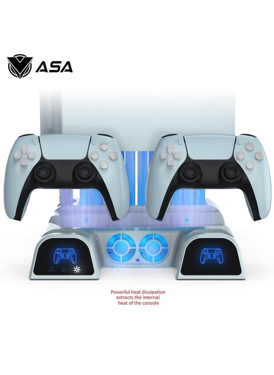 ASA PS5 Stand with 2 Cooling Fans | Dual Fast Charging Station for PS5 Console with Game Storage PS5 Accessories Vertical Stand - Modern Electronics