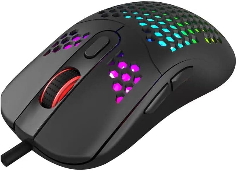 Marvo G925 Gaming Mouse Honeycomb Shell and RGB - Black - Modern Electronics