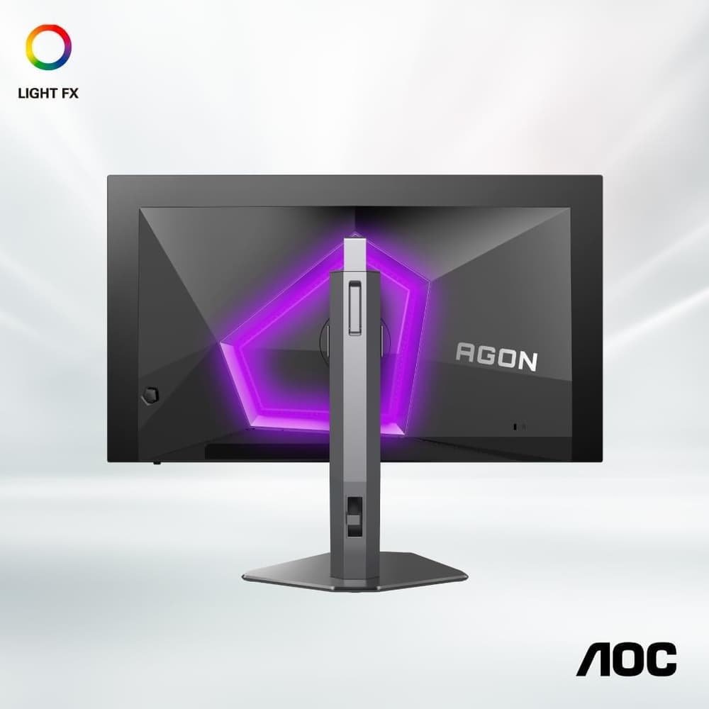 AG276QZD AOC AGON برو شاشة كمبيوتر العاب 27 بوصة 2K كيو اتش دي 2560x1440 اتش دي ار 10 تقنية العرض OLED معدل التحديث 240 هيرتز سرعة الاستجابة 0.01 ملي ثانية تقنية المزامنة انفيديا جي سينك إضاءة محيطة استناد قابل للتعديل - اسود / رمادي - Modern Electronics