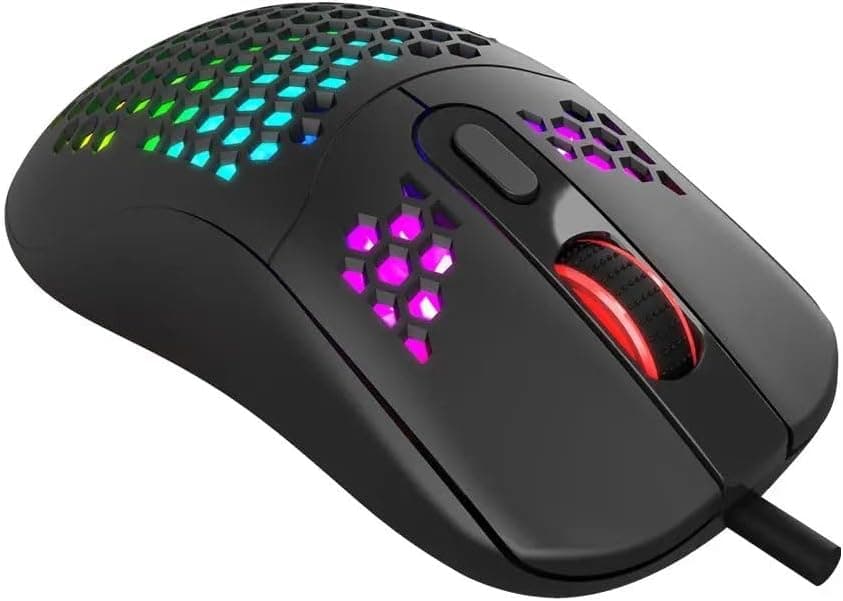 Marvo G925 Gaming Mouse Honeycomb Shell and RGB - Black - Modern Electronics