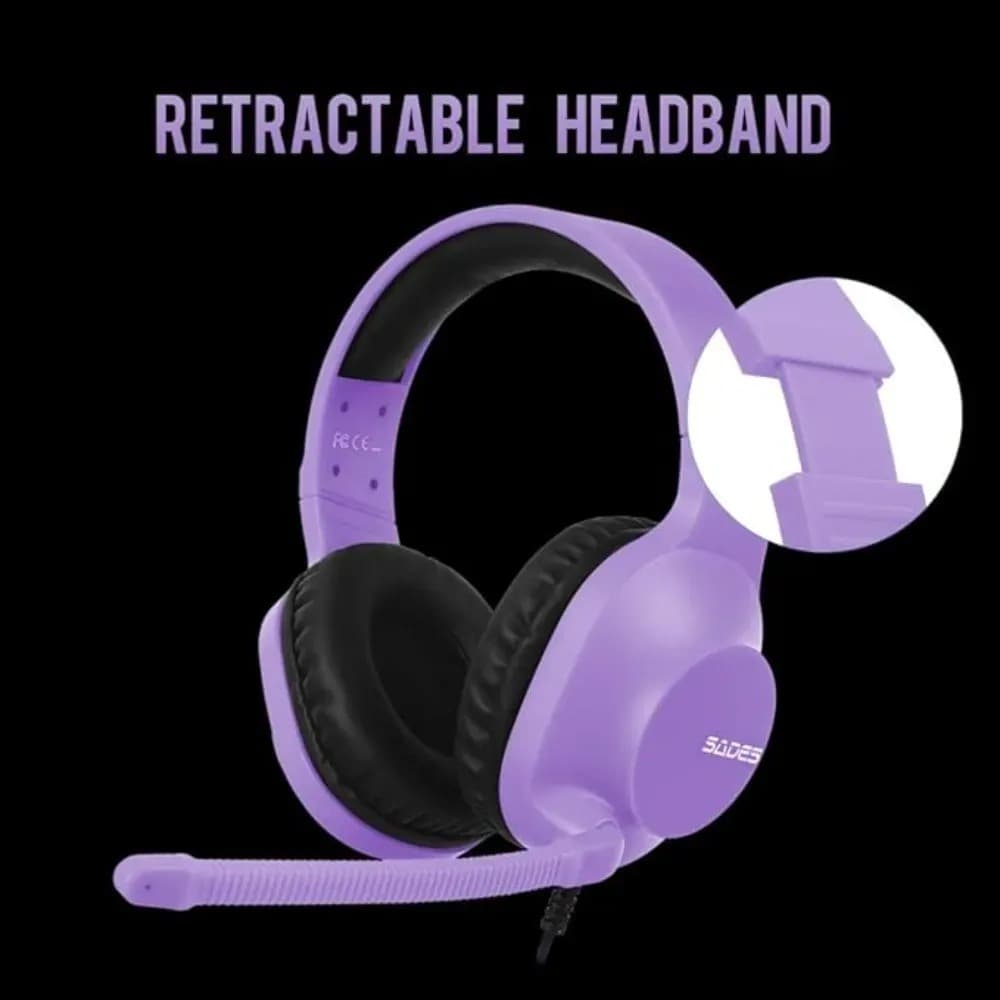 Sades SA-721 Spirits wired Gaming Headset |Compatible with all platforms |Purple - Modern Electronics