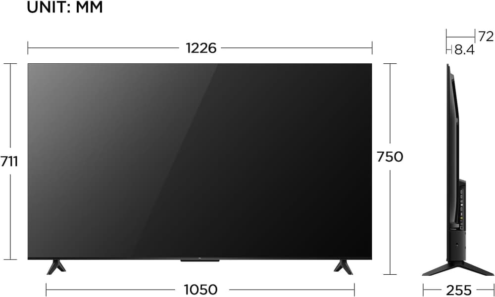 تلفزيون 55 بوصة بشاشة بدقة 4K UHD ونطاق ديناميكي عالي 10 من تي سي ال شاشة بدون حواف معدنية جوجل في 55P69B - Modern Electronics