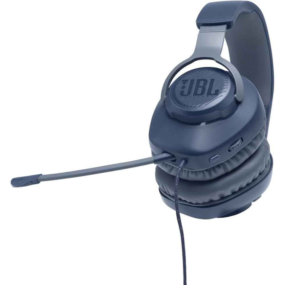 JBL Quantum 100 Wired Over-Ear Gaming Headset with a Detachable Voice Focus Boom Mic |PC and Gaming Console Compatible |Blue - Modern Electronics