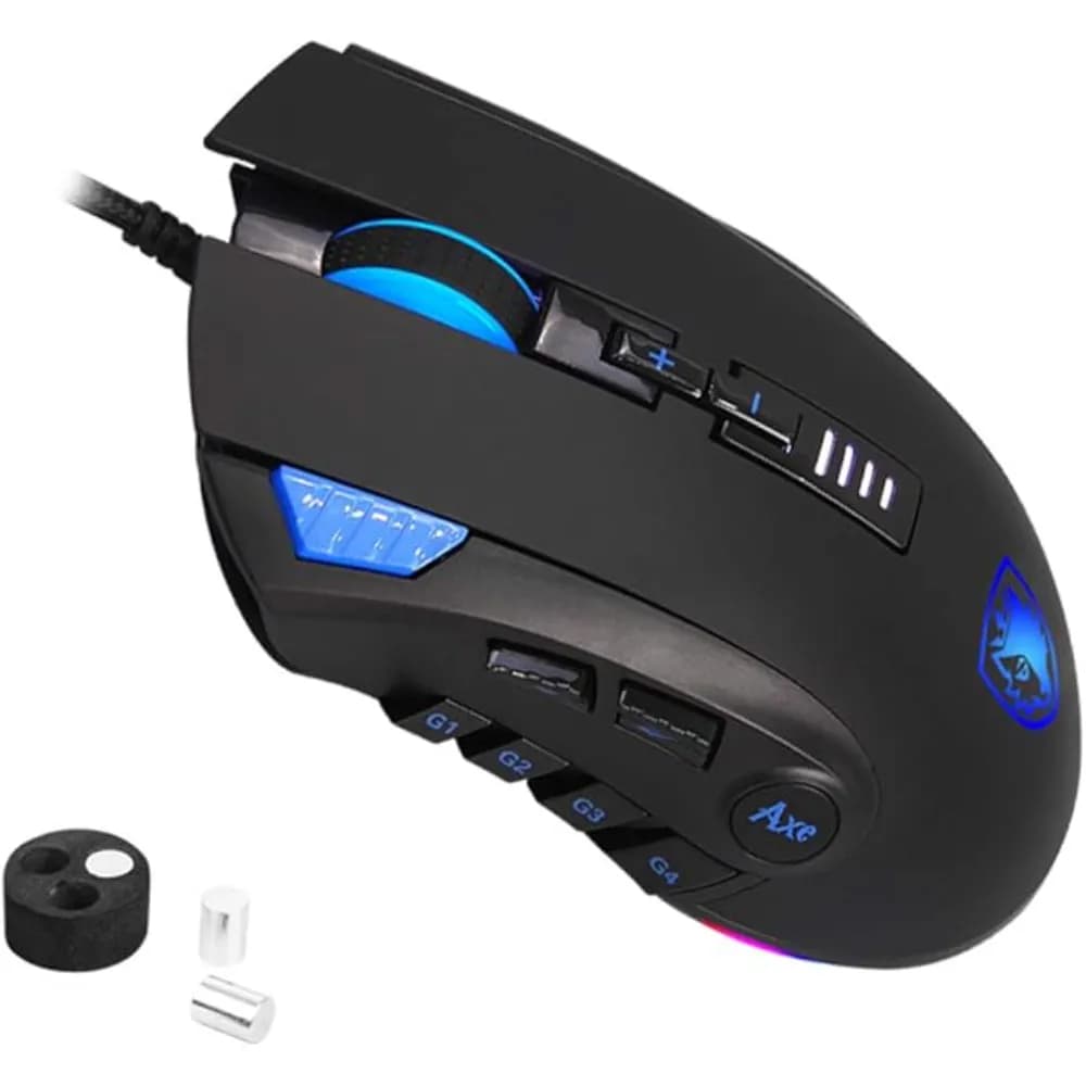 SADES SA-S12 AXE Wired Gaming Mouse|12 Programmable Buttons and RGB backlit |Black - Modern Electronics