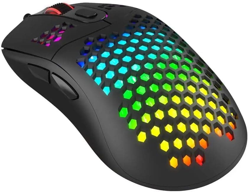 Marvo G925 Gaming Mouse Honeycomb Shell and RGB - Black - Modern Electronics