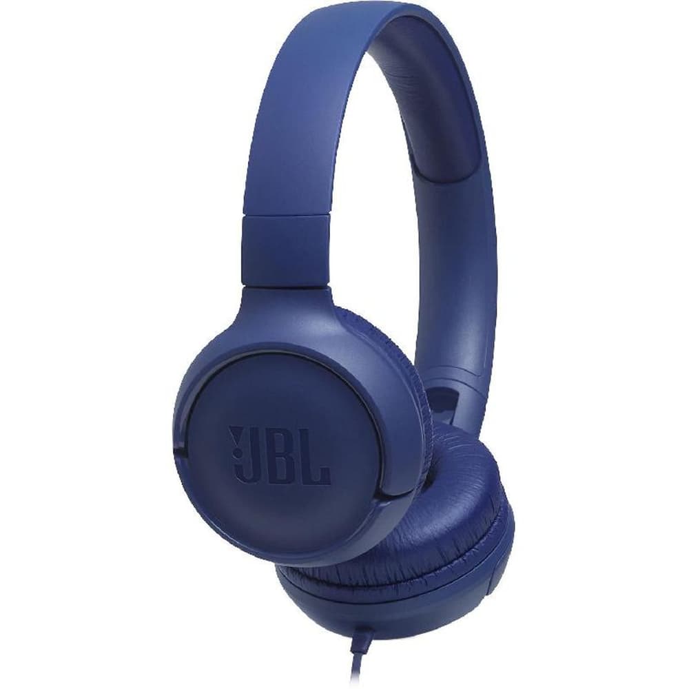 JBL Tune 500 On-Ear Headphones|Wired|In-line Microphone|Blue - Modern Electronics