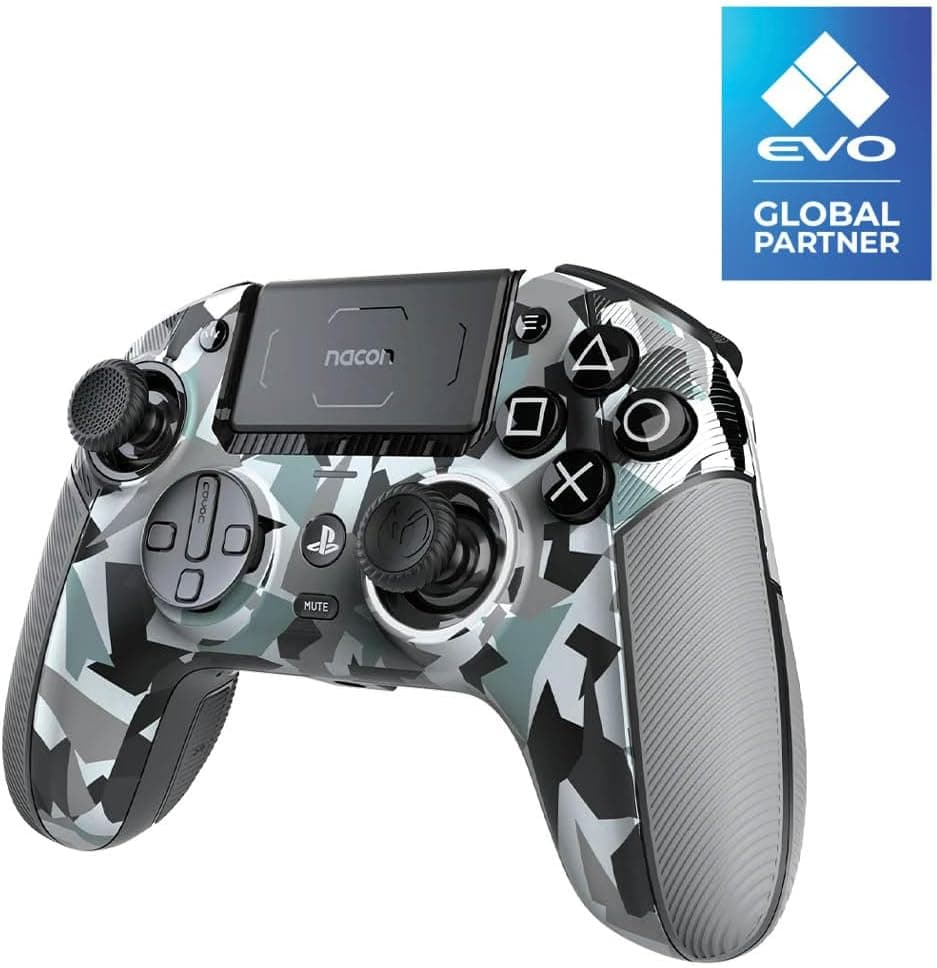 Nacon Revolution 5 Pro Officially Licensed PlayStation Wireless Gaming Controller for PS5 / PS4 / PC - Hall Effect, Trigger Stops, Mappable Buttons, Bluetooth Audio - Arctic Camo - Modern Electronics