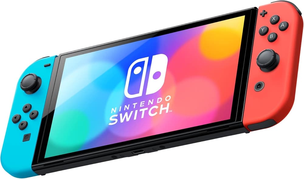 Nintendo Switch OLED Handheld Console 64GB Neon - Blue and Red - Modern Electronics