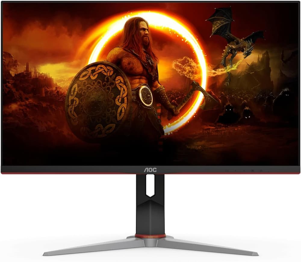 AOC 28 Inch IPS LCD 4K Gaming Monitor| UHD|144Hz|1ms|VESA Certified Display HDR 400|HDMI 2.1|DisplayPort|Free-Sync Premium - Black and Red - Modern Electronics