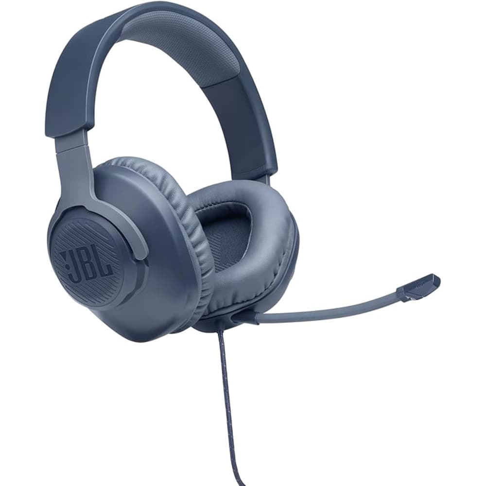 JBL Quantum 100 Wired Over-Ear Gaming Headset with a Detachable Voice Focus Boom Mic |PC and Gaming Console Compatible |Blue - Modern Electronics