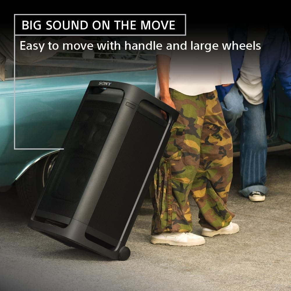 Sony ULT Tower 9 Bluetooth Karaoke Party Speaker with Powerful Bass, 360 Sound and Party Lights, 25 Hour Battery, and Convenient Carrying Handle and Wheels - Modern Electronics