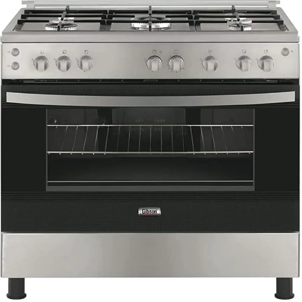 Gibson Gas Cooker with Oven|5 Burners|Full Safety|90X60 cm |Steel - Modern Electronics