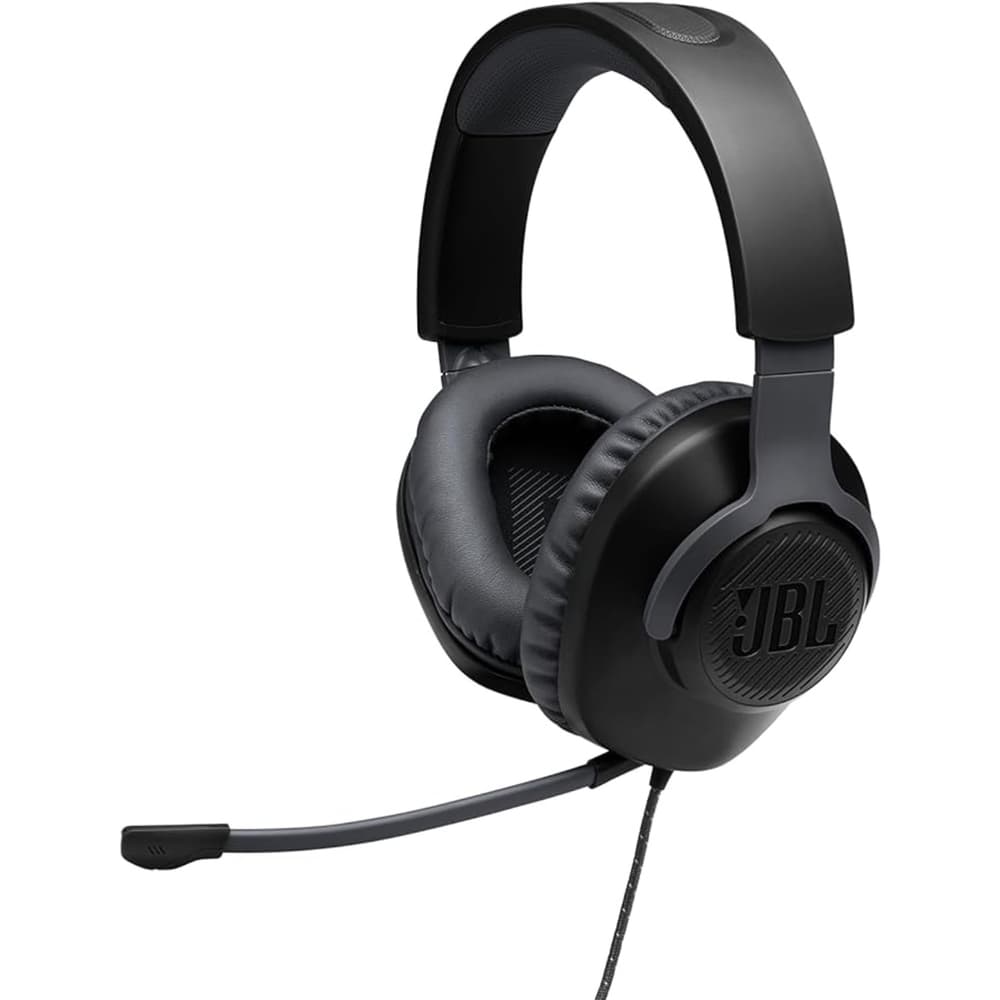 JBL Quantum 100 Wired Over-Ear Gaming Headset with a Detachable Voice Focus Boom Mic |PC and Gaming Console Compatible | Black - Modern Electronics