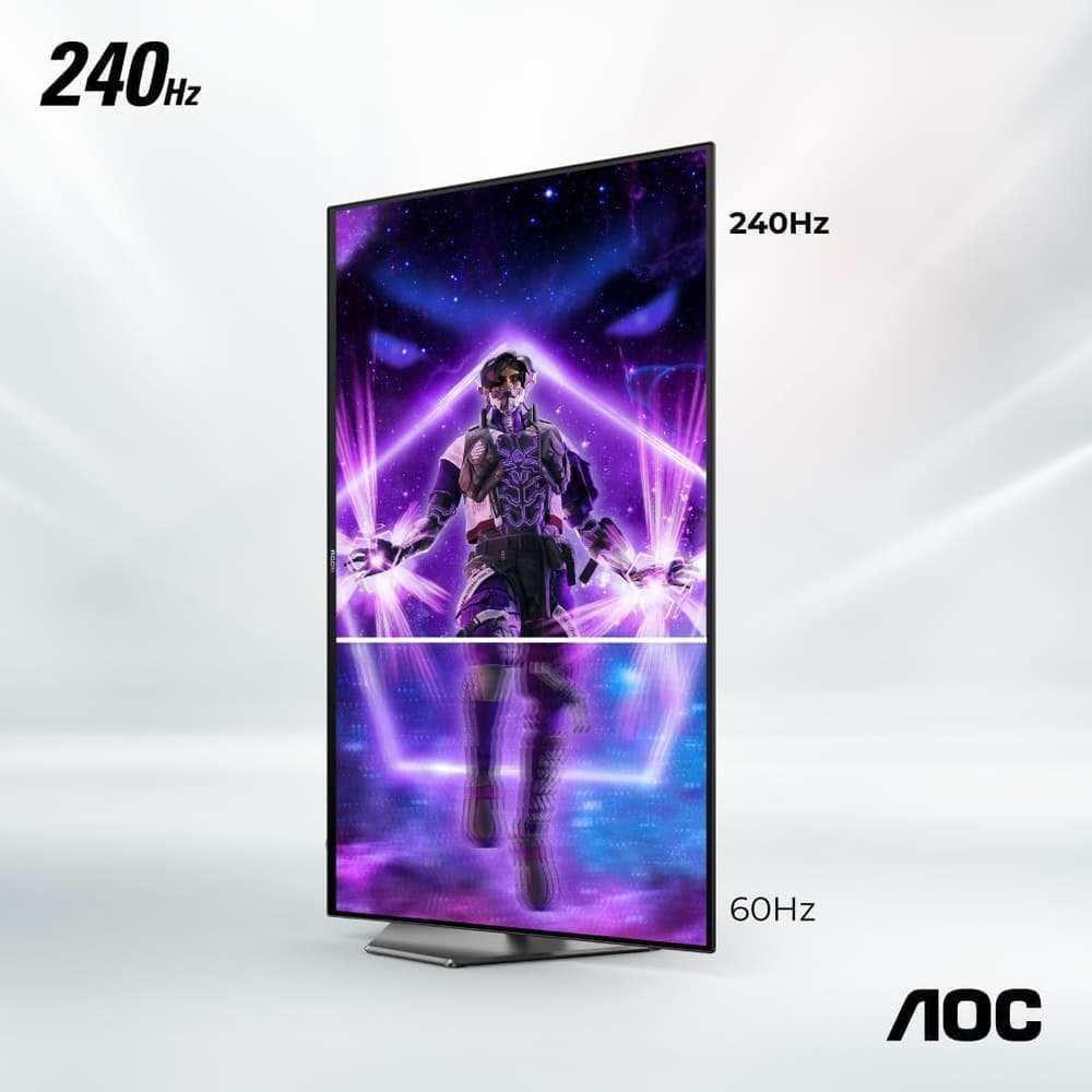 AG276QZD AOC AGON برو شاشة كمبيوتر العاب 27 بوصة 2K كيو اتش دي 2560x1440 اتش دي ار 10 تقنية العرض OLED معدل التحديث 240 هيرتز سرعة الاستجابة 0.01 ملي ثانية تقنية المزامنة انفيديا جي سينك إضاءة محيطة استناد قابل للتعديل - اسود / رمادي - Modern Electronics