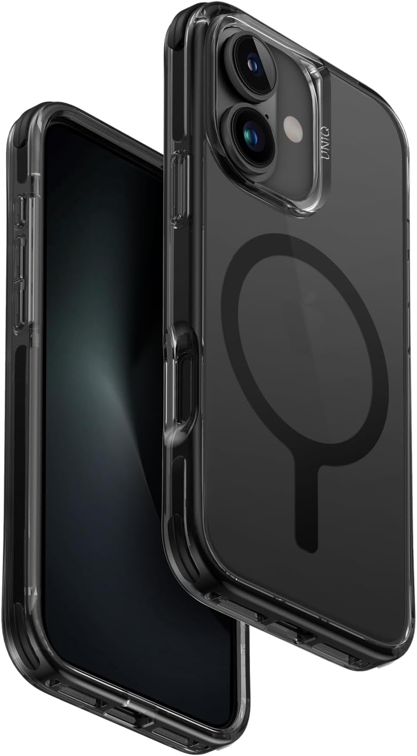 UNIQ Hybrid iPhone 16 Combat Black Back Cover Mobile Case with MagSafe - Modern Electronics