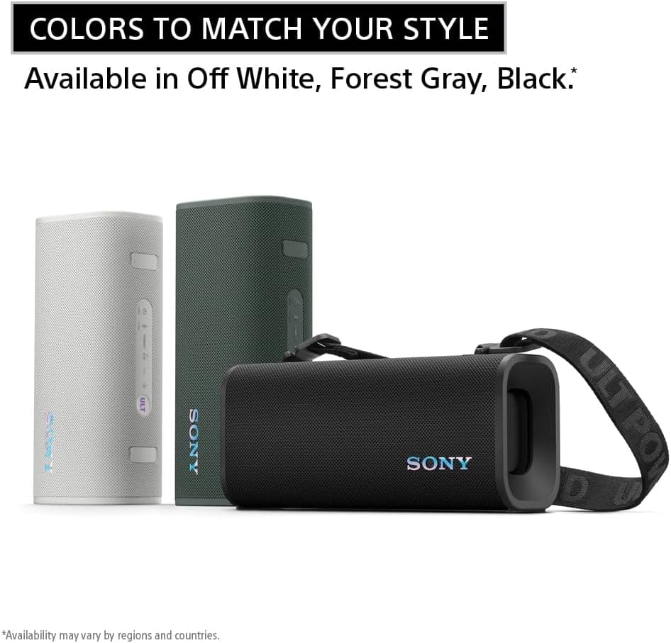 Sony ULT Field 3 Wireless Portable Bluetooth Speaker, IP67 Waterproof, Dustproof, Rustproof, and Shockproof with Enhanced Bass, 24 Hour Battery and Shoulder Strap SRSULT30B - Black - Modern Electronics