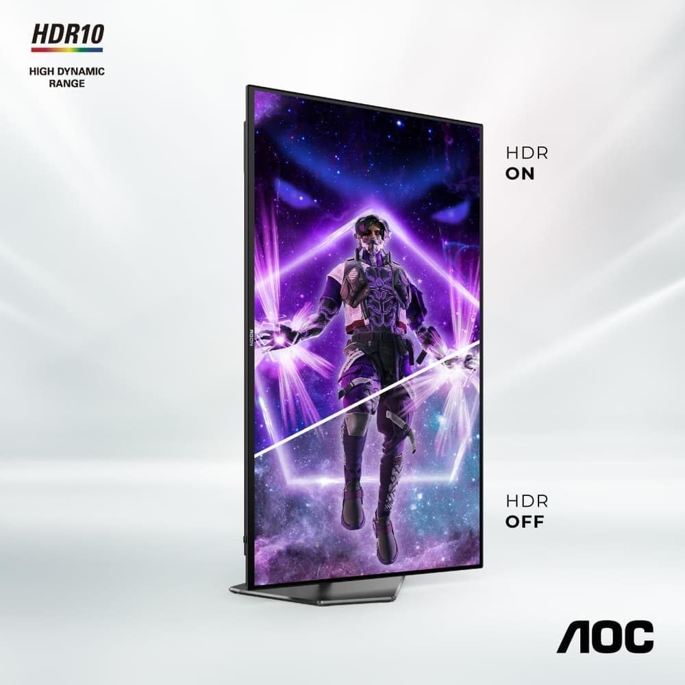 AG276QZD AOC AGON برو شاشة كمبيوتر العاب 27 بوصة 2K كيو اتش دي 2560x1440 اتش دي ار 10 تقنية العرض OLED معدل التحديث 240 هيرتز سرعة الاستجابة 0.01 ملي ثانية تقنية المزامنة انفيديا جي سينك إضاءة محيطة استناد قابل للتعديل - اسود / رمادي - Modern Electronics