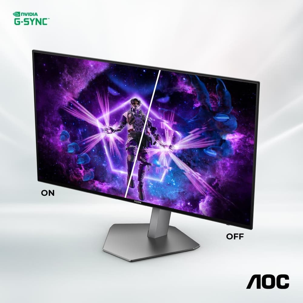 AG276QZD AOC AGON برو شاشة كمبيوتر العاب 27 بوصة 2K كيو اتش دي 2560x1440 اتش دي ار 10 تقنية العرض OLED معدل التحديث 240 هيرتز سرعة الاستجابة 0.01 ملي ثانية تقنية المزامنة انفيديا جي سينك إضاءة محيطة استناد قابل للتعديل - اسود / رمادي - Modern Electronics