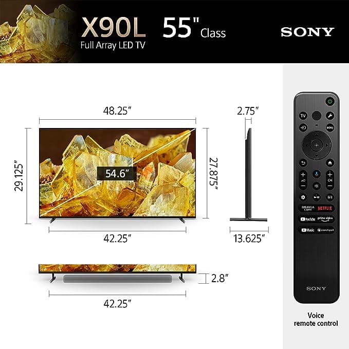سوني X90L  تلفزيون جوجل ذكي 55|  بوصة LED| بدقة 4 كيه | الترا اتش دي مع دولبي فيجن  |أتش دي آر   - Modern Electronics