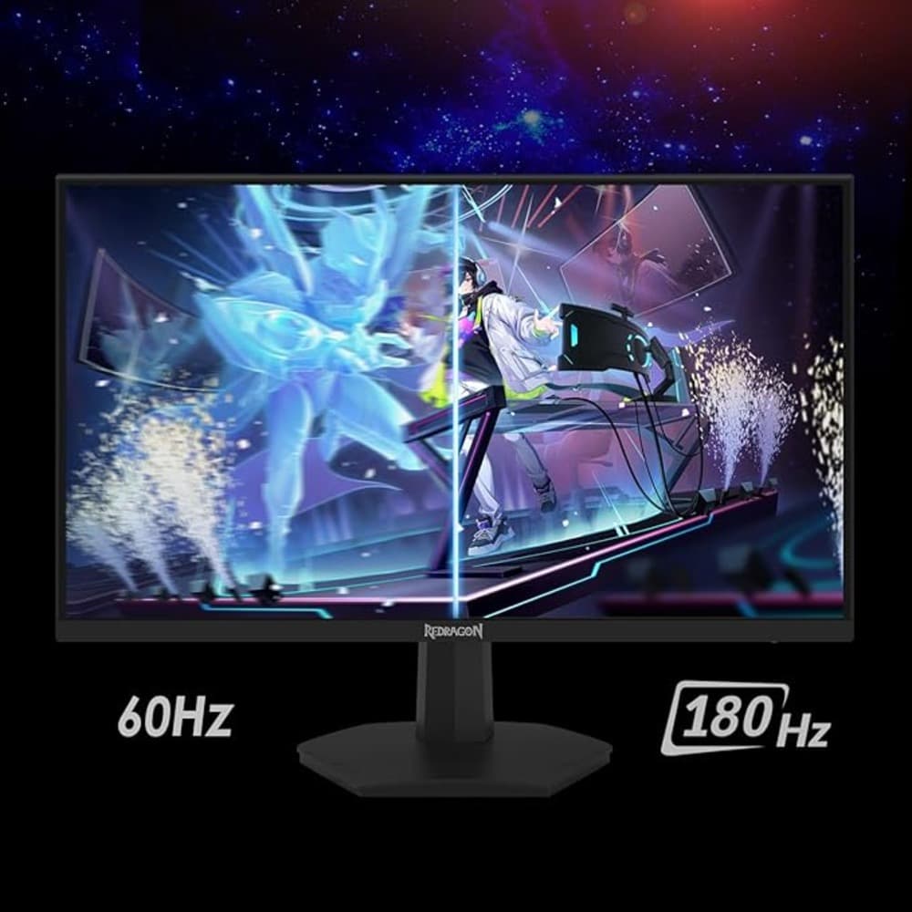 Redragon OPAL GM27X5QIPS 27 inch QHD Gaming Monitor 2560 x 1440|180Hz|1ms|IPS Panel with AMD FreeSync|Blur-Free Gaming with Vibrant Colors and Wide Viewing Angles|Black & Red - Modern Electronics