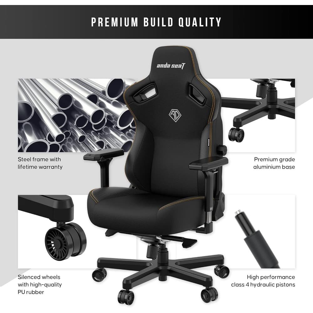 Andaseat Kaiser 3 Series Premium Gaming Chair Large | PVC Black - Modern Electronics