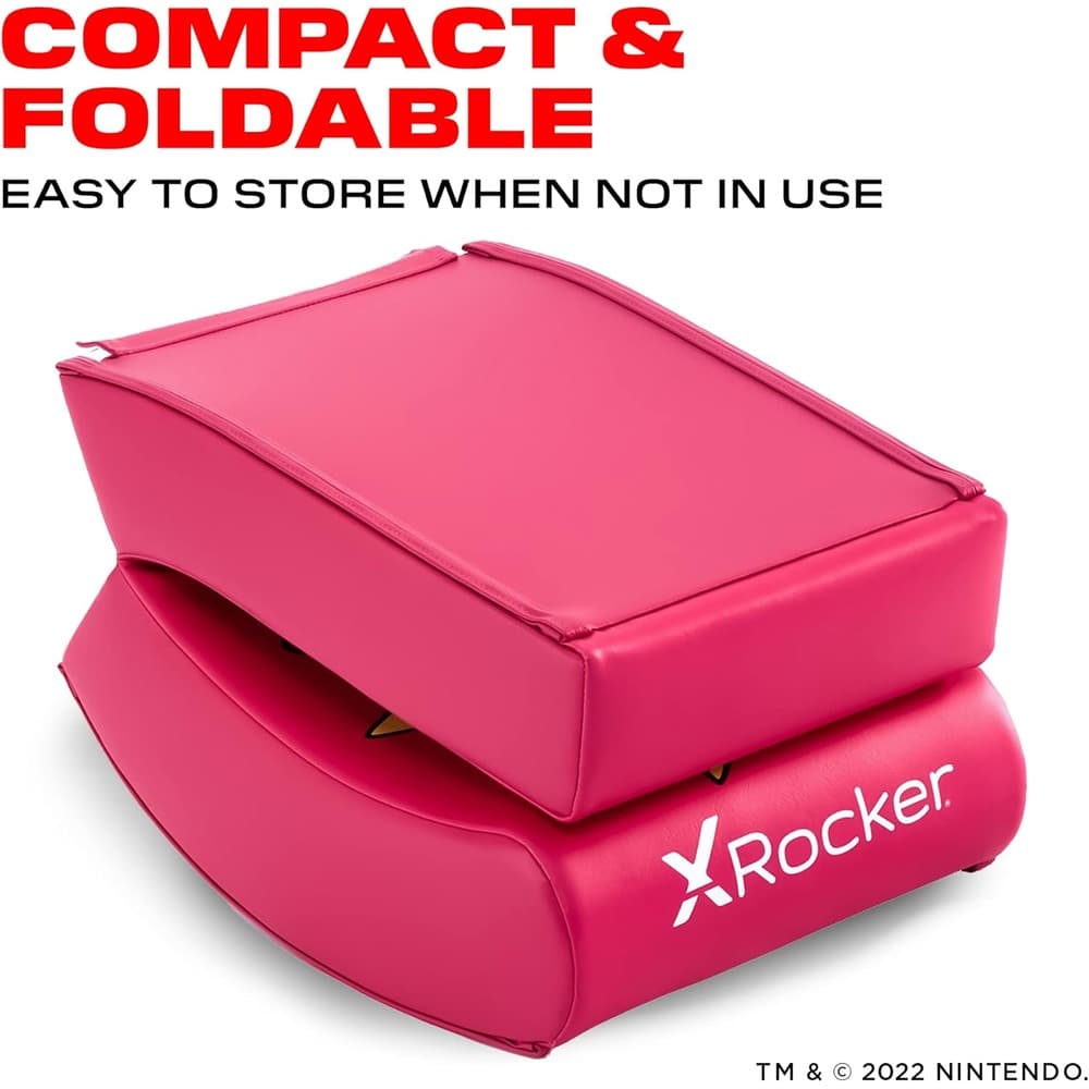 X Rocker Super Mario All-Star Floor Rocker Peach| Nintendo Gaming Chair|foldable|Faux Leather|Pink - Modern Electronics