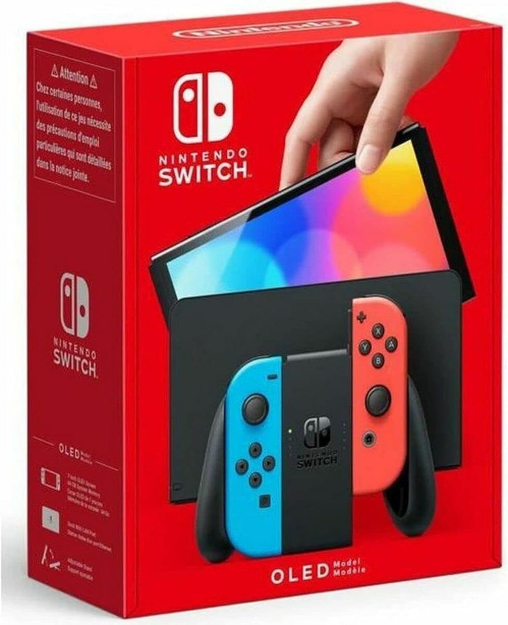 Nintendo Switch OLED Handheld Console 64GB Neon - Blue and Red - Modern Electronics