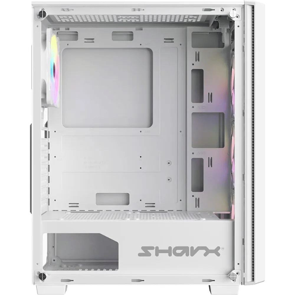 SHARX STRIKER ARGB ATX PC Case With Front Mesh Panel (S-200W)| 4 x 120mm Pre-Installed Fans | Remote Controller| Glass Side Panel |Ports Type C |1 / USB3.0 | 1 / USB2.0 | 2 / Buttons: Power |Reset |LED - Modern Electronics