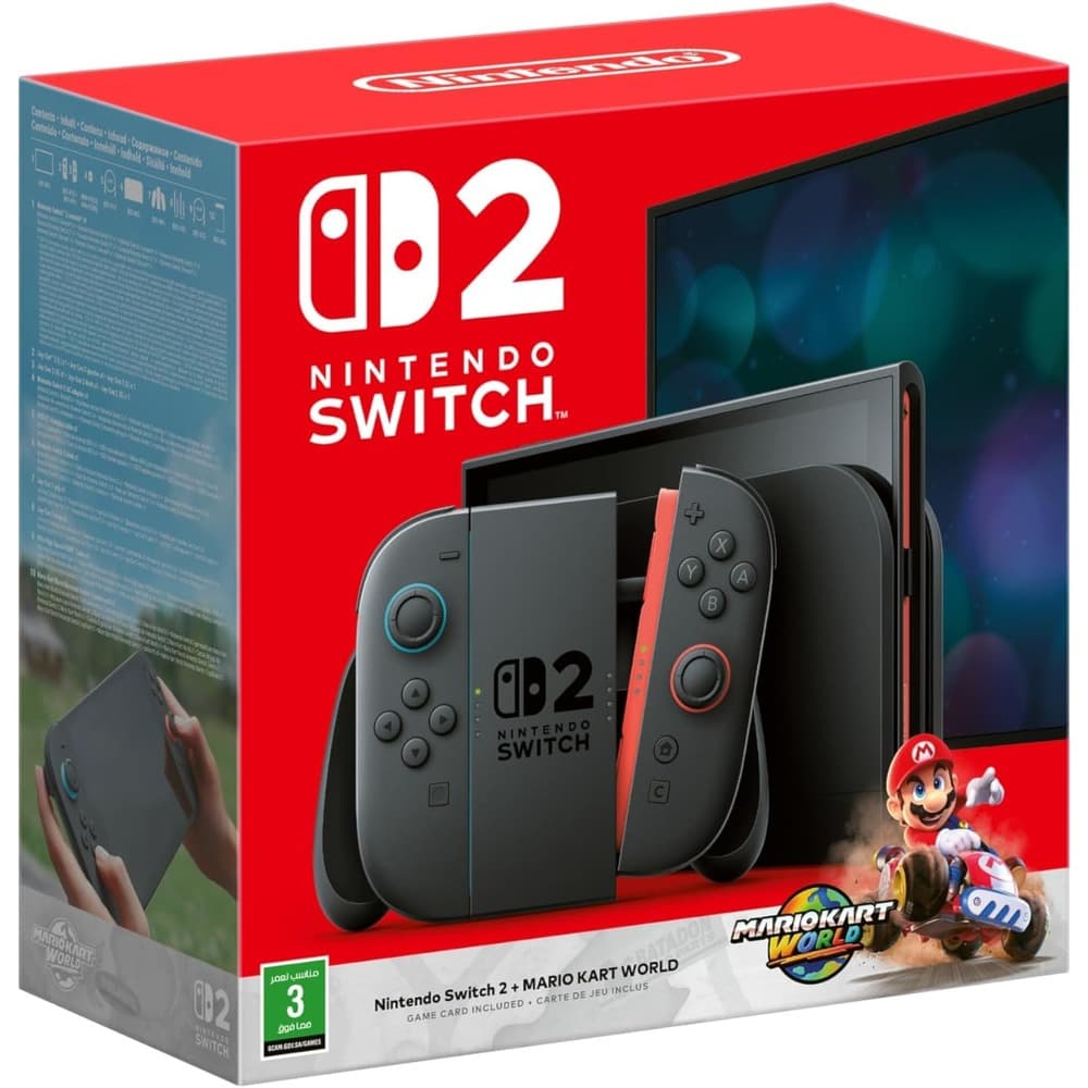 Nintendo Switch 2 console with Joy Con 2 Light Blue-Red and Mario Kart World Game Bundle - Modern Electronics