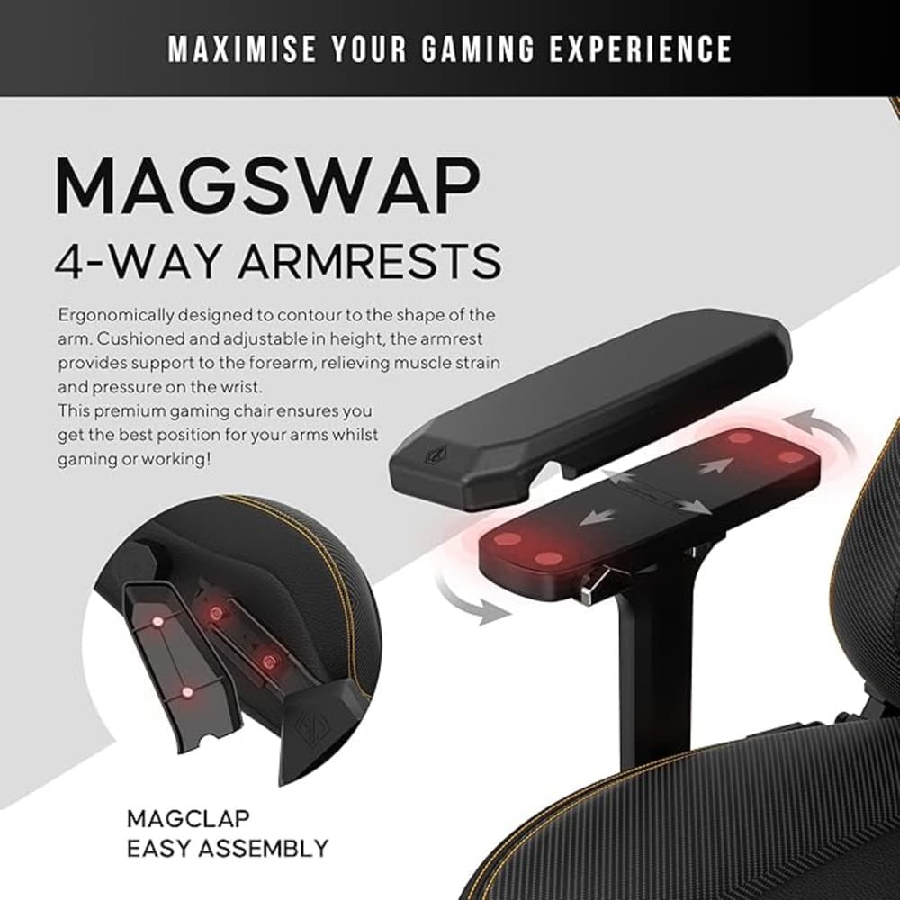 Andaseat Kaiser 3 Series Premium Gaming Chair Large | PVC Black - Modern Electronics