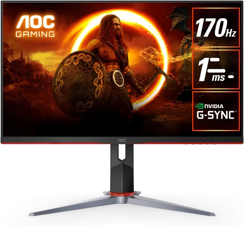 AOC Q27G2SD 27 Inch Gaming Monitor | IPS Panel | 1ms | 170Hz | QHD 2K | G-Sync Compatible | Height Adjustable - Black - Modern Electronics