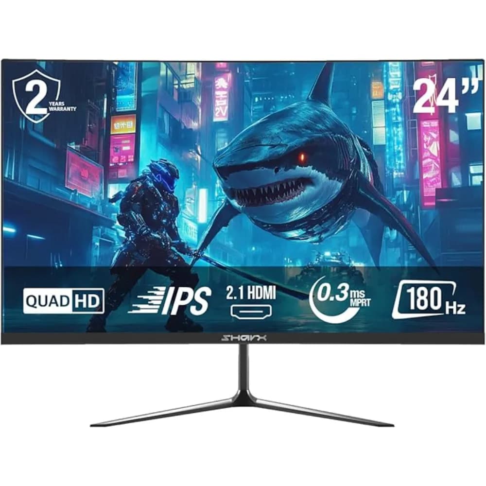 SHARX Gaming Monitor 24 inch|180hz Refresh Rate|1ms (MPRT) Response Time|IPS| QHD| 2.1HDMI|Back Light Sync|Fixed Stand|Free Sync| G-Sync Compatible - Modern Electronics