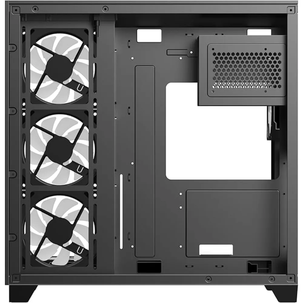 شاركس بروفين صندوق كمبيوتر العاب ايه تي اكس مين تاور (GX700-B) |7 مراوح ARGB مثبتة مسبقا 120 ملم| وحدة تحكم| زجاج مقسى | أسود - Modern Electronics