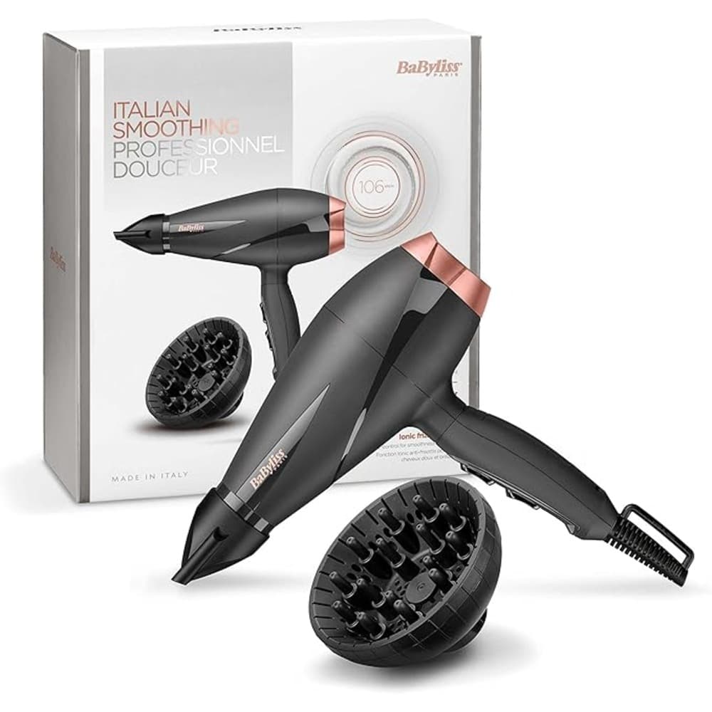 BaByliss Hair Dryer| 2100W|Ionic Frizz Control with Smooth Pro 1Nozzle & Curl Enhancing Diffuser|3 Heat & 2 Speed Settings with Cool shot - Modern Electronics