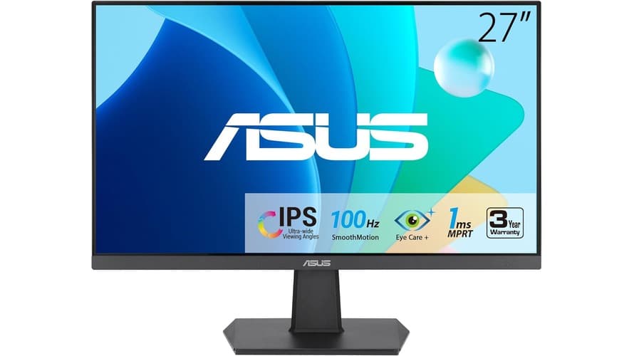 Asus 27 inch VA27EHF LED Gaming Monitor | Full HD 1080p | 1ms | 100Hz | Dynamic Action Sync | Frameless Design - Black - Modern Electronics